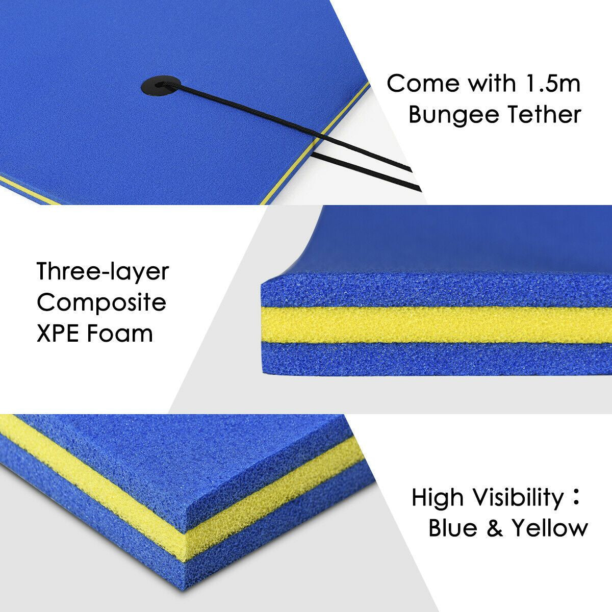 Large 3 Layer Floating Water Lounge Swimming Mat
