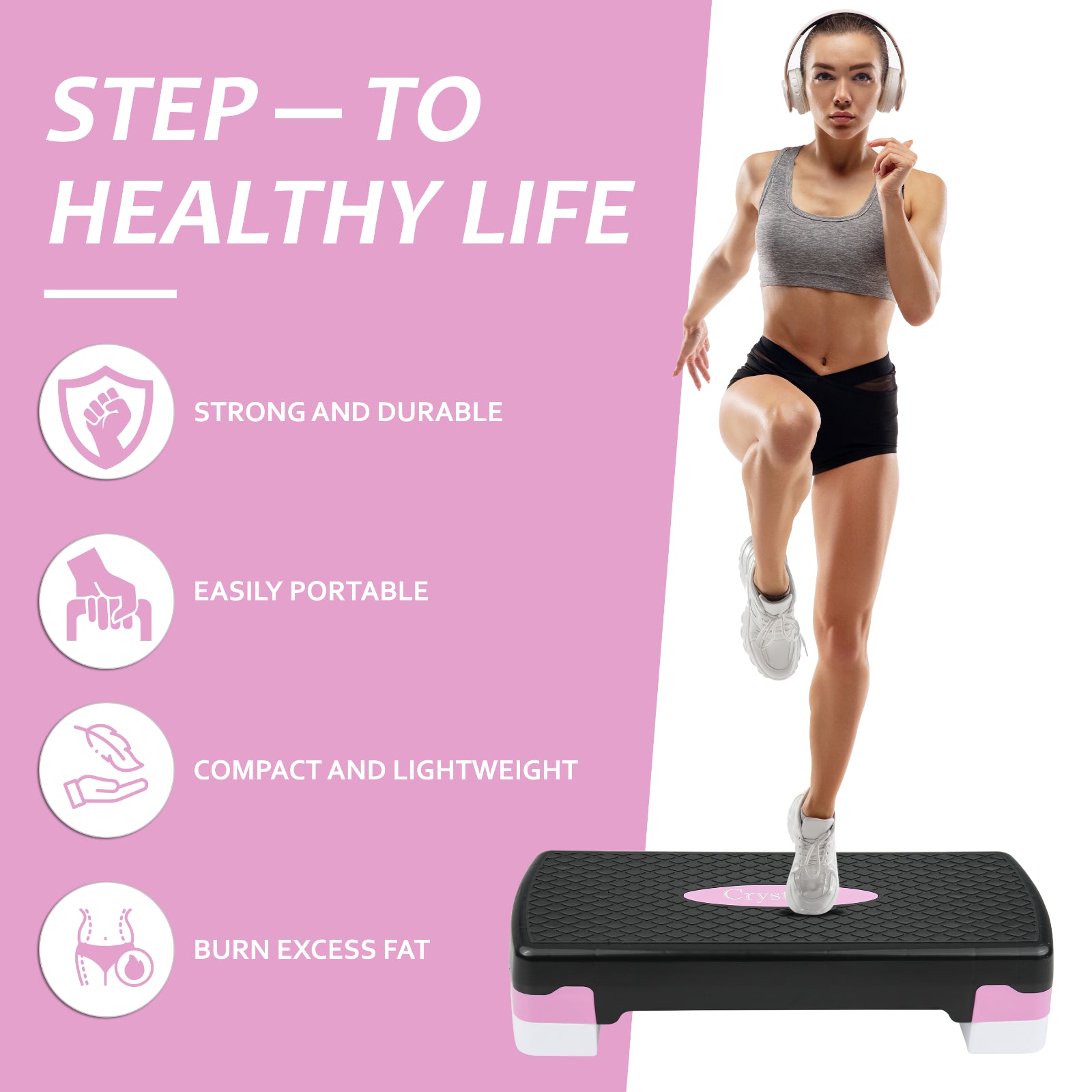 Aerobic Exercise Stepper Durable Non-Slip Adjustable Fitness Yoga Equipment