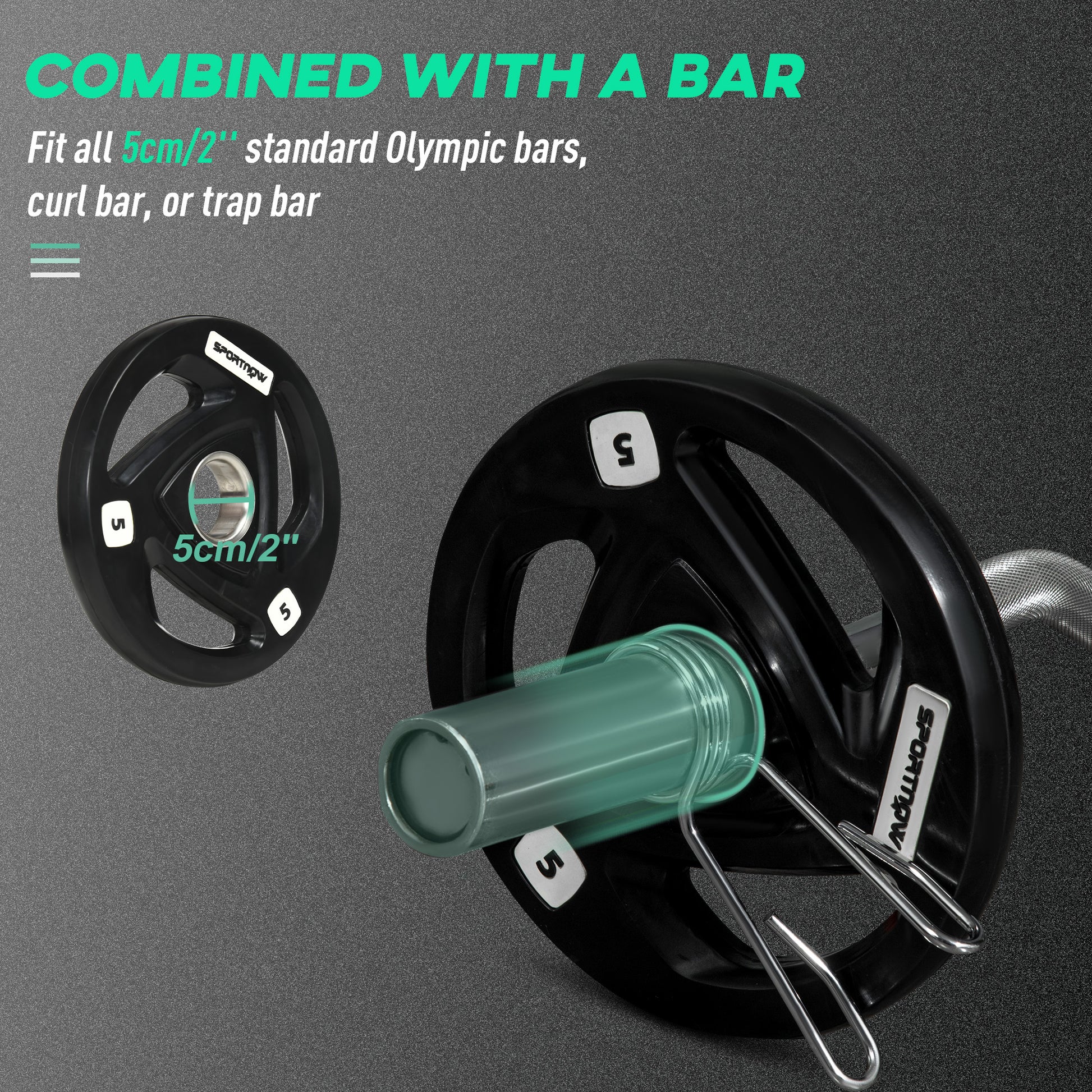 Olympic Weight Plates, Tri-Grip Barbell Weights Set with 2'' Holes