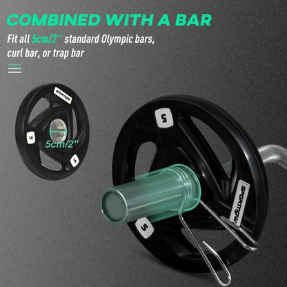 Olympic Weight Plates, Tri-Grip Barbell Weights Set with 2'' Holes