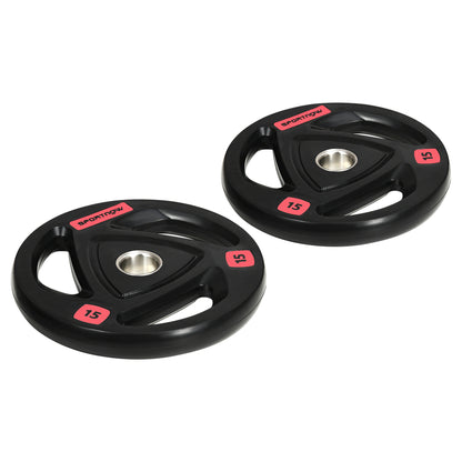 Olympic Weight Plates, Tri-Grip Barbell Weights Set with 2'' Holes